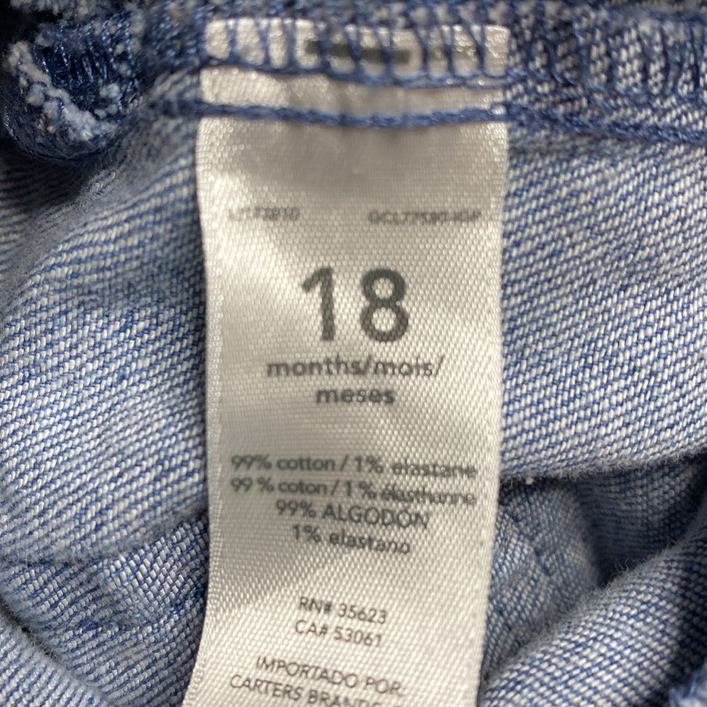 CARTER’S Denim Ruffle Floral Overalls - Picture 6 of 6